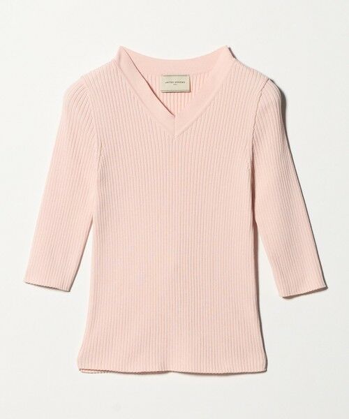 UNITED ARROWS / ユナイテッドアローズ ニット・セーター | リブ Vネック ニット ‐ウォッシャブル‐（LT.PINK）