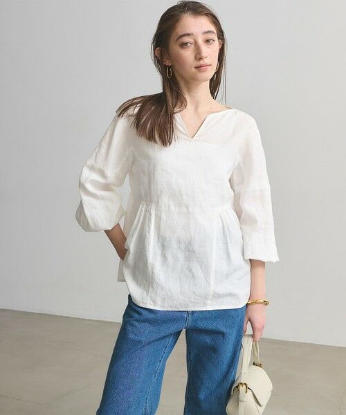 UNITED ARROWS / ユナイテッドアローズ シャツ・ブラウス | リネン スキッパー ペプラム ブラウス ‐ウォッシャブル‐ | 詳細1
