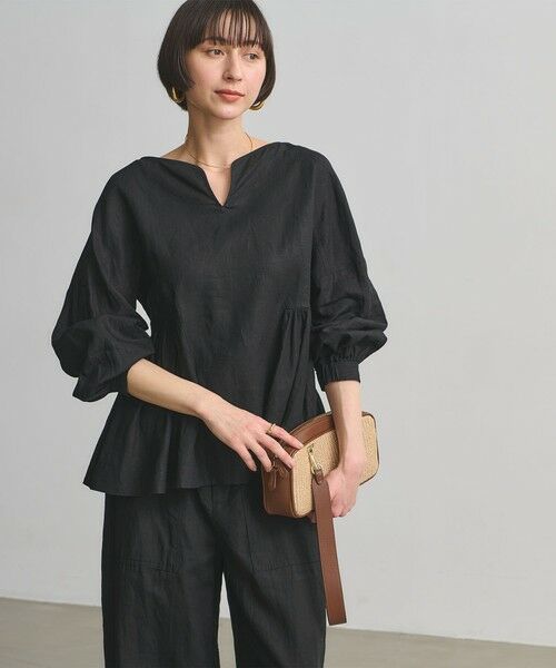 UNITED ARROWS / ユナイテッドアローズ シャツ・ブラウス | リネン スキッパー ペプラム ブラウス ‐ウォッシャブル‐ | 詳細9