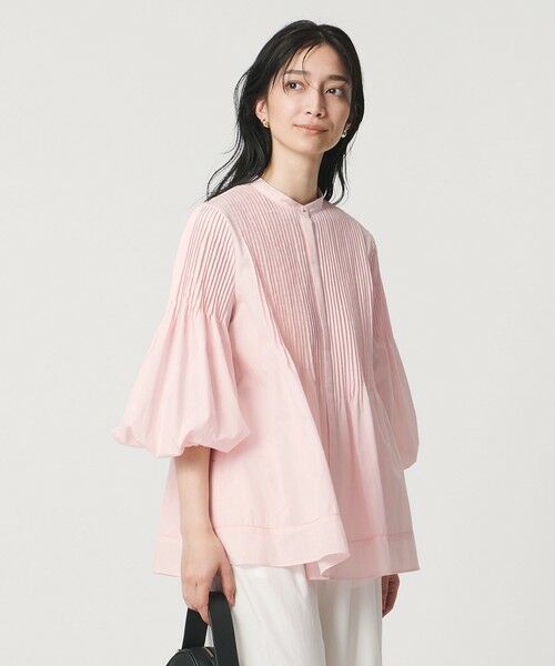 UNITED ARROWS / ユナイテッドアローズ シャツ・ブラウス | ピンタック バンドカラー ブラウス（LT.PINK）