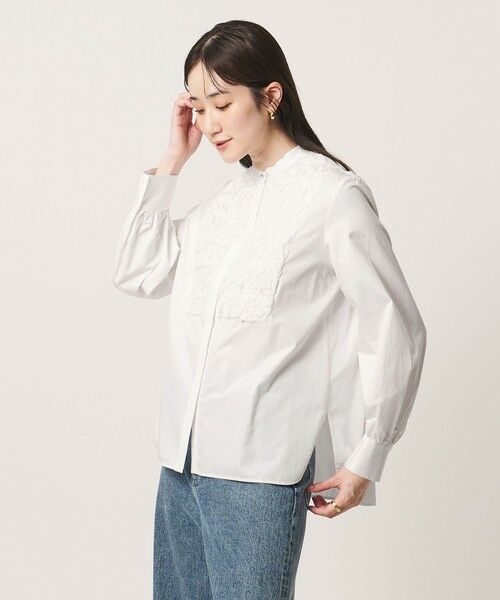 UNITED ARROWS / ユナイテッドアローズ シャツ・ブラウス | サテン エンブロイダリーフラワー シャツ ブラウス | 詳細1