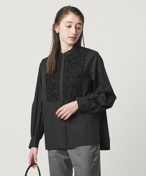 UNITED ARROWS / ユナイテッドアローズ シャツ・ブラウス | サテン エンブロイダリーフラワー シャツ ブラウス | 詳細7