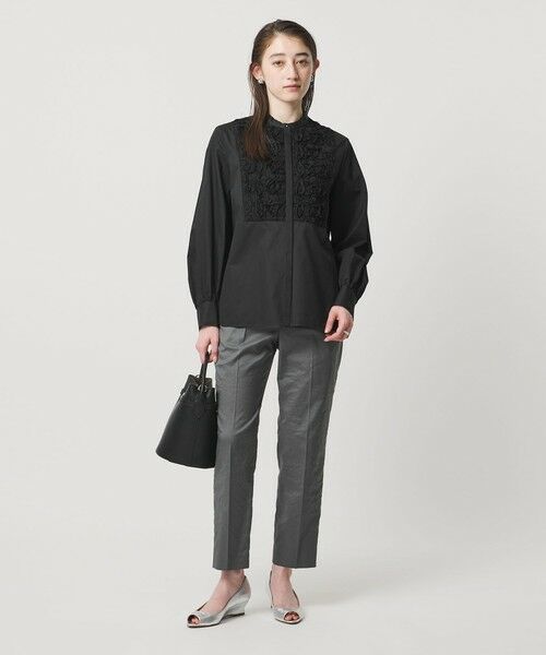 UNITED ARROWS / ユナイテッドアローズ シャツ・ブラウス | サテン エンブロイダリーフラワー シャツ ブラウス | 詳細8