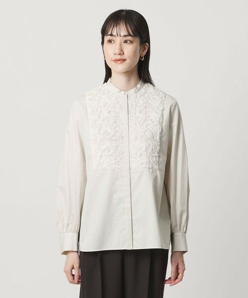 UNITED ARROWS / ユナイテッドアローズ シャツ・ブラウス | サテン エンブロイダリーフラワー シャツ ブラウス | 詳細14