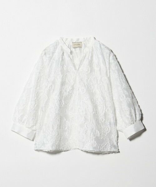 UNITED ARROWS / ユナイテッドアローズ シャツ・ブラウス | ラメ カット ジャガード ブラウス ‐ウォッシャブル‐（WHITE）