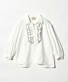 UNITED ARROWS / ユナイテッドアローズ シャツ・ブラウス | メロー フリル スキッパー パフ ブラウス ‐防しわ 吸水速乾 UVカット 遮熱性 接触冷感 ウォッシャブル‐