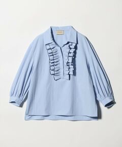 UNITED ARROWS / ユナイテッドアローズ シャツ・ブラウス | メロー フリル スキッパー パフ ブラウス ‐防しわ 吸水速乾 UVカット 遮熱性 接触冷感 ウォッシャブル‐