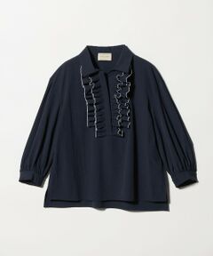 UNITED ARROWS / ユナイテッドアローズ シャツ・ブラウス | メロー フリル スキッパー パフ ブラウス ‐防しわ 吸水速乾 UVカット 遮熱性 接触冷感 ウォッシャブル‐