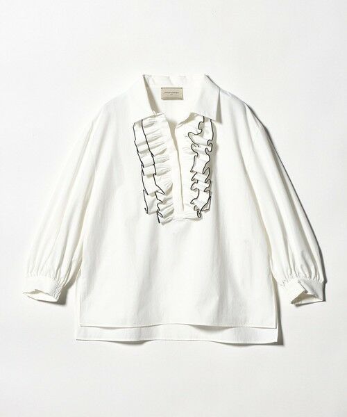 UNITED ARROWS / ユナイテッドアローズ シャツ・ブラウス | メロー フリル スキッパー パフ ブラウス ‐防しわ 吸水速乾 UVカット 遮熱性 接触冷感 ウォッシャブル‐ | 詳細4