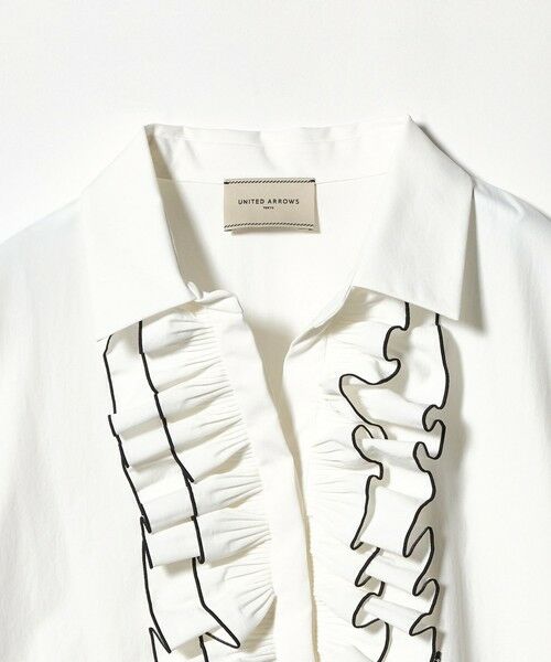 UNITED ARROWS / ユナイテッドアローズ シャツ・ブラウス | メロー フリル スキッパー パフ ブラウス ‐防しわ 吸水速乾 UVカット 遮熱性 接触冷感 ウォッシャブル‐ | 詳細1