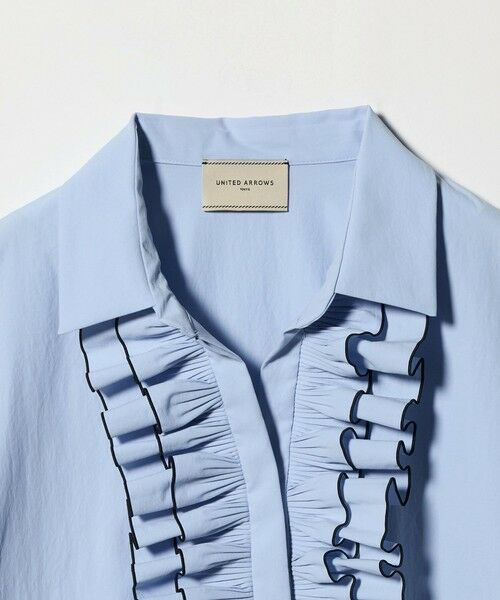 UNITED ARROWS / ユナイテッドアローズ シャツ・ブラウス | メロー フリル スキッパー パフ ブラウス ‐防しわ 吸水速乾 UVカット 遮熱性 接触冷感 ウォッシャブル‐ | 詳細4