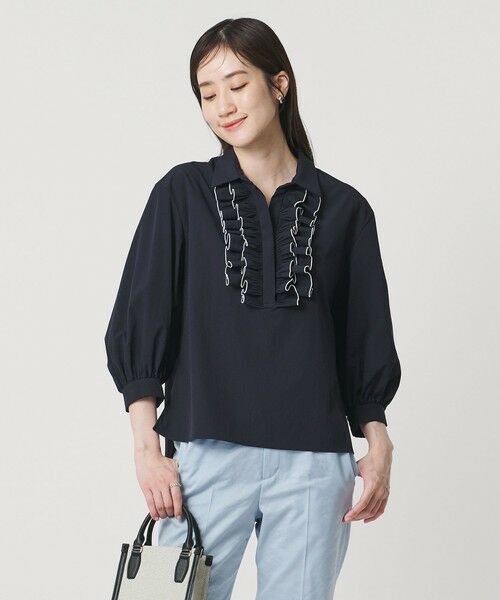 UNITED ARROWS / ユナイテッドアローズ シャツ・ブラウス | メロー フリル スキッパー パフ ブラウス ‐防しわ 吸水速乾 UVカット 遮熱性 接触冷感 ウォッシャブル‐ | 詳細20