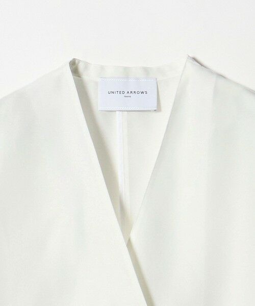 UNITED ARROWS / ユナイテッドアローズ ノーカラージャケット | シアー ノーラペル ハーフスリーブ ジャケット ‐ウォッシャブル‐ | 詳細1