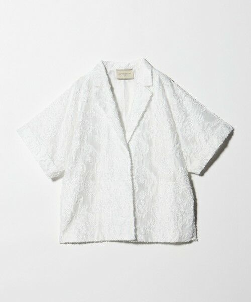 UNITED ARROWS / ユナイテッドアローズ テーラードジャケット | ラメ カット ジャガード ジャケット ‐ウォッシャブル‐（WHITE）