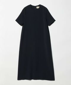 UNITED ARROWS / ユナイテッドアローズ ロング・マキシ丈ワンピース | Drapy ピンストライプ ショートスリーブ ワンピース ‐ウォッシャブル‐