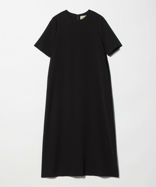 UNITED ARROWS / ユナイテッドアローズ ロング・マキシ丈ワンピース | Drapy ショートスリーブ ワンピース ‐ウォッシャブル‐（BLACK）