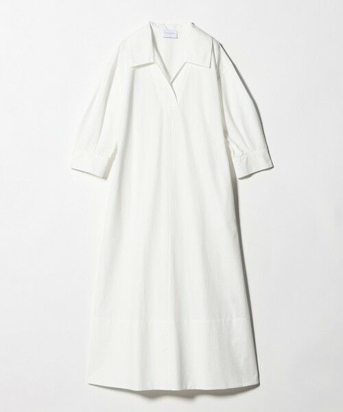 UNITED ARROWS / ユナイテッドアローズ ロング・マキシ丈ワンピース | コットン スキッパー シャツ ワンピース ‐ウォッシャブル‐（OFF WHITE）