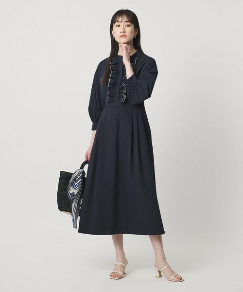 UNITED ARROWS / ユナイテッドアローズ ロング・マキシ丈ワンピース | メロー フリル ワンピース ‐防しわ 吸水速乾 UVカット 遮熱性 接触冷感 ウォッシャブル‐ | 詳細14