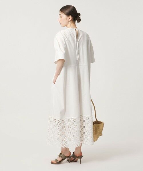 UNITED ARROWS / ユナイテッドアローズ ロング・マキシ丈ワンピース | ラッセルレース コンビ ワンピース ‐ウォッシャブル‐ | 詳細2