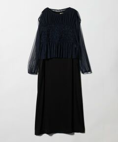 UNITED ARROWS / ユナイテッドアローズ ロング・マキシ丈ワンピース | チュール サテン コンビ ワンピース