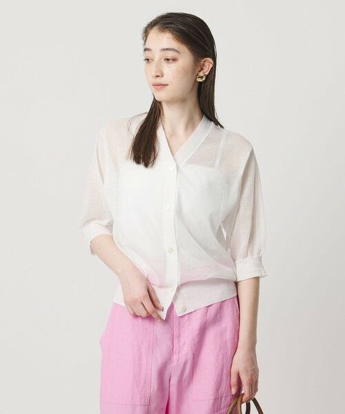 UNITED ARROWS / ユナイテッドアローズ カーディガン・ボレロ | シアー Vネック カーディガン ‐ウォッシャブル‐ | 詳細1