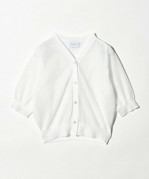 UNITED ARROWS / ユナイテッドアローズ カーディガン・ボレロ | シアー Vネック カーディガン ‐ウォッシャブル‐（WHITE）