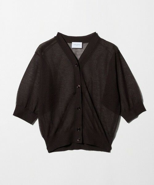 UNITED ARROWS / ユナイテッドアローズ カーディガン・ボレロ | シアー Vネック カーディガン ‐ウォッシャブル‐（DK.BROWN）