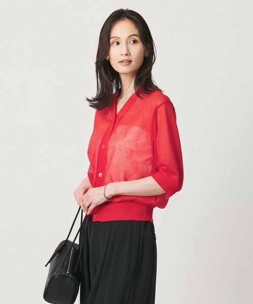 UNITED ARROWS / ユナイテッドアローズ カーディガン・ボレロ | シアー Vネック カーディガン ‐ウォッシャブル‐ | 詳細18