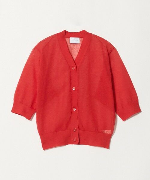 UNITED ARROWS / ユナイテッドアローズ カーディガン・ボレロ | シアー Vネック カーディガン ‐ウォッシャブル‐(RED)