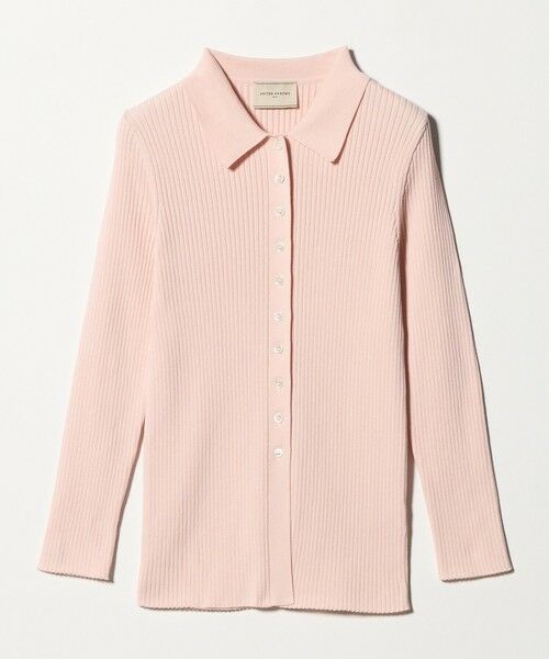 UNITED ARROWS / ユナイテッドアローズ カーディガン・ボレロ | リブ ポロニット カーディガン ‐ウォッシャブル‐（LT.PINK）