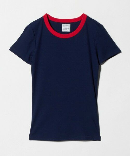 UNITED ARROWS / ユナイテッドアローズ Tシャツ | ＜GOOD PEOPLE GOOD STITCHING GOOD PRODUCT＞トリム リブ Tシャツ（NAVY）