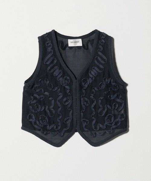 UNITED ARROWS / ユナイテッドアローズ ベスト | ＜Marilyn Moon＞コード エンブロイダリー ベスト（NAVY）