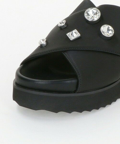 UNITED ARROWS / ユナイテッドアローズ サンダル | サテン クロス ビジュー ミュール/サンダル | 詳細2