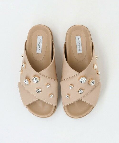 UNITED ARROWS / ユナイテッドアローズ サンダル | サテン クロス ビジュー ミュール/サンダル | 詳細4