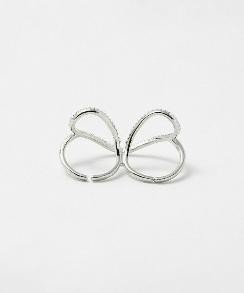 UNITED ARROWS / ユナイテッドアローズ リング | パヴェハート ダブルリング | 詳細1