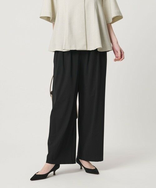 UNITED ARROWS / ユナイテッドアローズ スラックス・ドレスパンツ | ジャージー タック ワイドパンツ ‐ウォッシャブル‐ | 詳細1