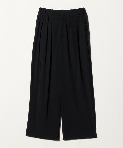 UNITED ARROWS / ユナイテッドアローズ スラックス・ドレスパンツ | ジャージー タック ワイドパンツ ‐ウォッシャブル‐（BLACK）