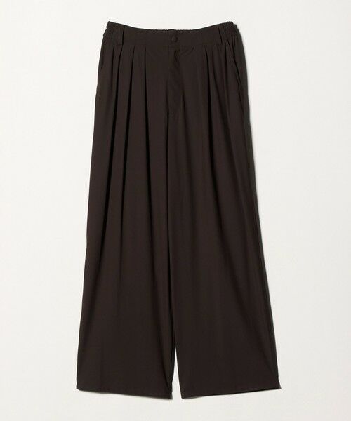 UNITED ARROWS / ユナイテッドアローズ スラックス・ドレスパンツ | ジャージー タック ワイドパンツ ‐ウォッシャブル‐（DK.BROWN）