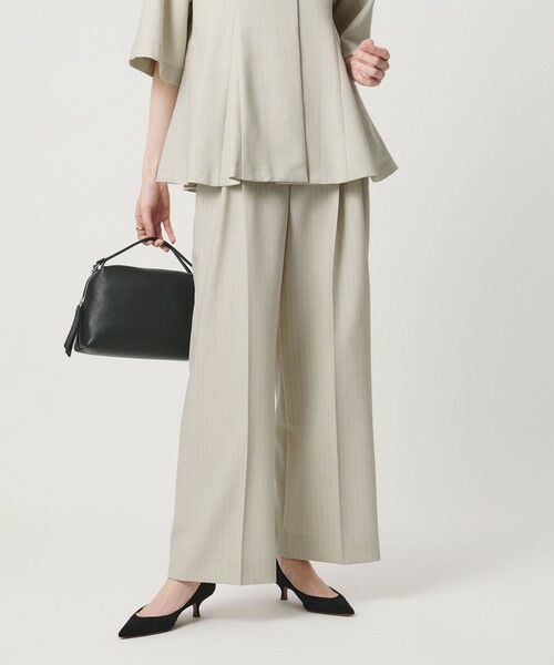 UNITED ARROWS / ユナイテッドアローズ スラックス・ドレスパンツ | Spiree ストライプ ワイドパンツ ‐ウォッシャブル‐ | 詳細1