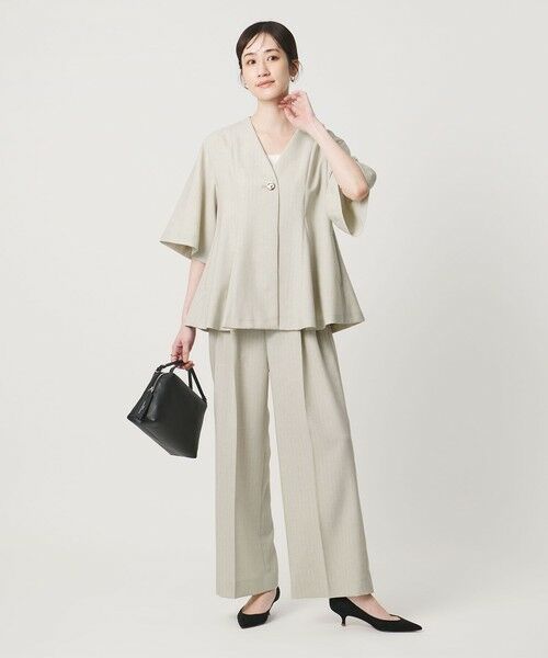 UNITED ARROWS / ユナイテッドアローズ スラックス・ドレスパンツ | Spiree ストライプ ワイドパンツ ‐ウォッシャブル‐ | 詳細2