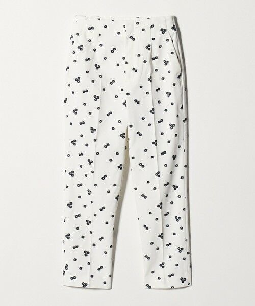 UNITED ARROWS / ユナイテッドアローズ ショート・ハーフ・半端丈パンツ | エンブロイダリー フラワー スリム テーパードパンツ ‐ウォッシャブル‐（OFF WHITE）