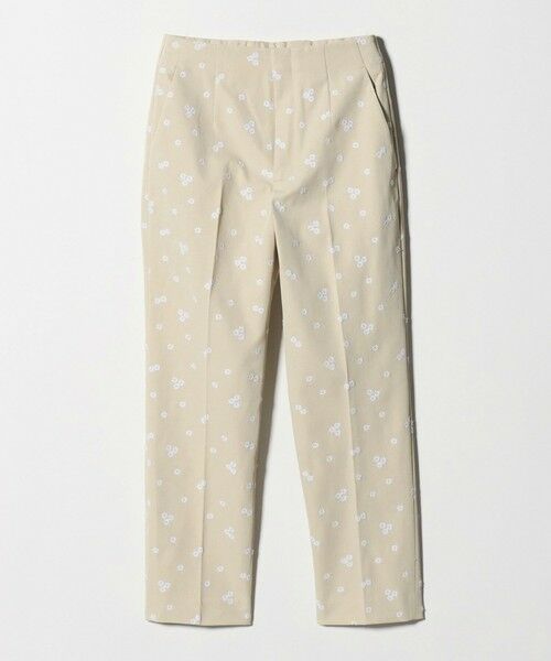 UNITED ARROWS / ユナイテッドアローズ ショート・ハーフ・半端丈パンツ | エンブロイダリー フラワー スリム テーパードパンツ ‐ウォッシャブル‐（BEIGE）