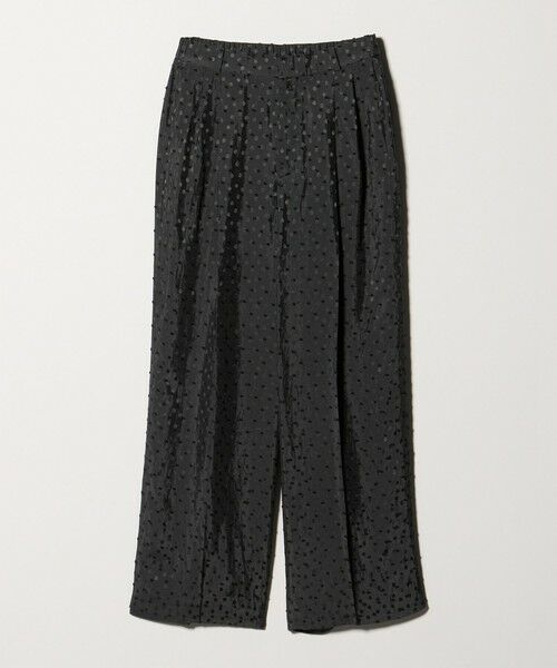 UNITED ARROWS / ユナイテッドアローズ スラックス・ドレスパンツ | ドット サテン 2タック ワイドパンツ(DK.GRAY)