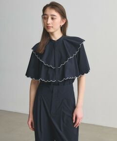 UNITED ARROWS / ユナイテッドアローズ シャツ・ブラウス | スカラップ フリル ブラウス ‐はっ水 UVカット 防しわ ウォッシャブル‐