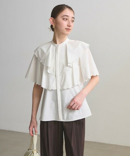 UNITED ARROWS / ユナイテッドアローズ シャツ・ブラウス | スカラップ フリル ブラウス ‐はっ水 UVカット 防しわ ウォッシャブル‐ | 詳細2