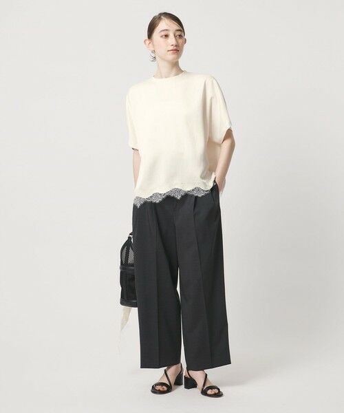 UNITED ARROWS / ユナイテッドアローズ シャツ・ブラウス | サテン レース コンビ ブラウス | 詳細5