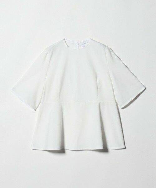 UNITED ARROWS / ユナイテッドアローズ カットソー | ５分袖 ペプラム Tシャツ ‐吸水速乾‐（WHITE）