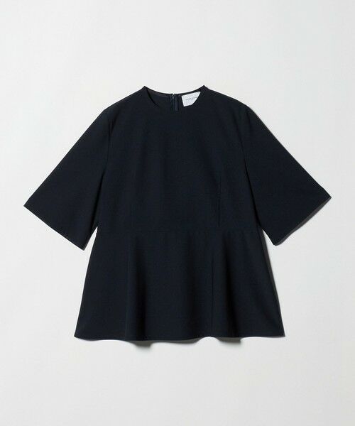 UNITED ARROWS / ユナイテッドアローズ カットソー | ５分袖 ペプラム Tシャツ ‐吸水速乾‐（NAVY）