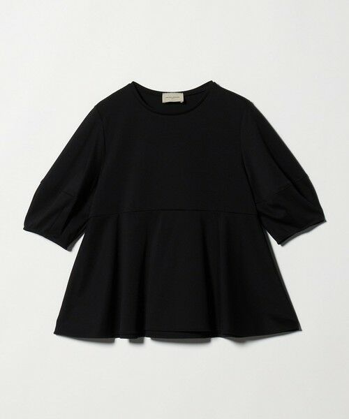 UNITED ARROWS / ユナイテッドアローズ カットソー | ポンチ ペプラム ショートスリーブ カットソー（BLACK）