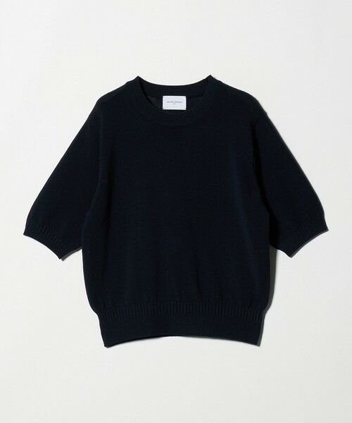 UNITED ARROWS / ユナイテッドアローズ ニット・セーター | クルーネック ベーシック ショートスリーブ ニット ‐ウォッシャブル‐（NAVY）